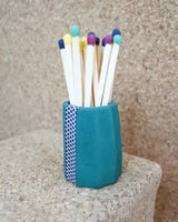 Teal Concrete Handmade Match Stick Holder