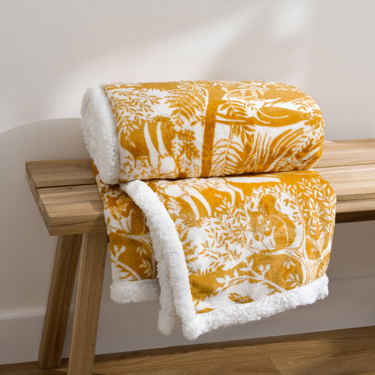 Winter Woods Fleece Throw Ochre