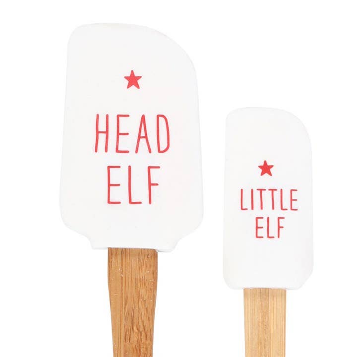 Head Elf Little Elf Silicone Christmas Baking Spatula Set