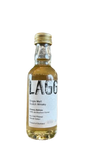 The LAGG Single Malt Kilmory Edition Miniature 5cl, presented in a small clear bottle with a gold cap, features the label "100% ex-Bourbon Barrel finishes, Non-Chill Filtered, Natural Colour, Product of Scotland." This whisky exhibits a light amber hue.