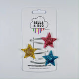 Little Metallic Star Trio Hair Clips