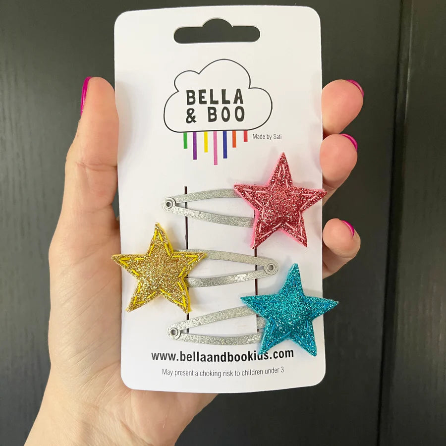 Little Metallic Star Trio Hair Clips