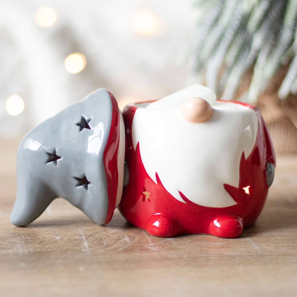 Red and Grey Christmas Gonk Oil Burner