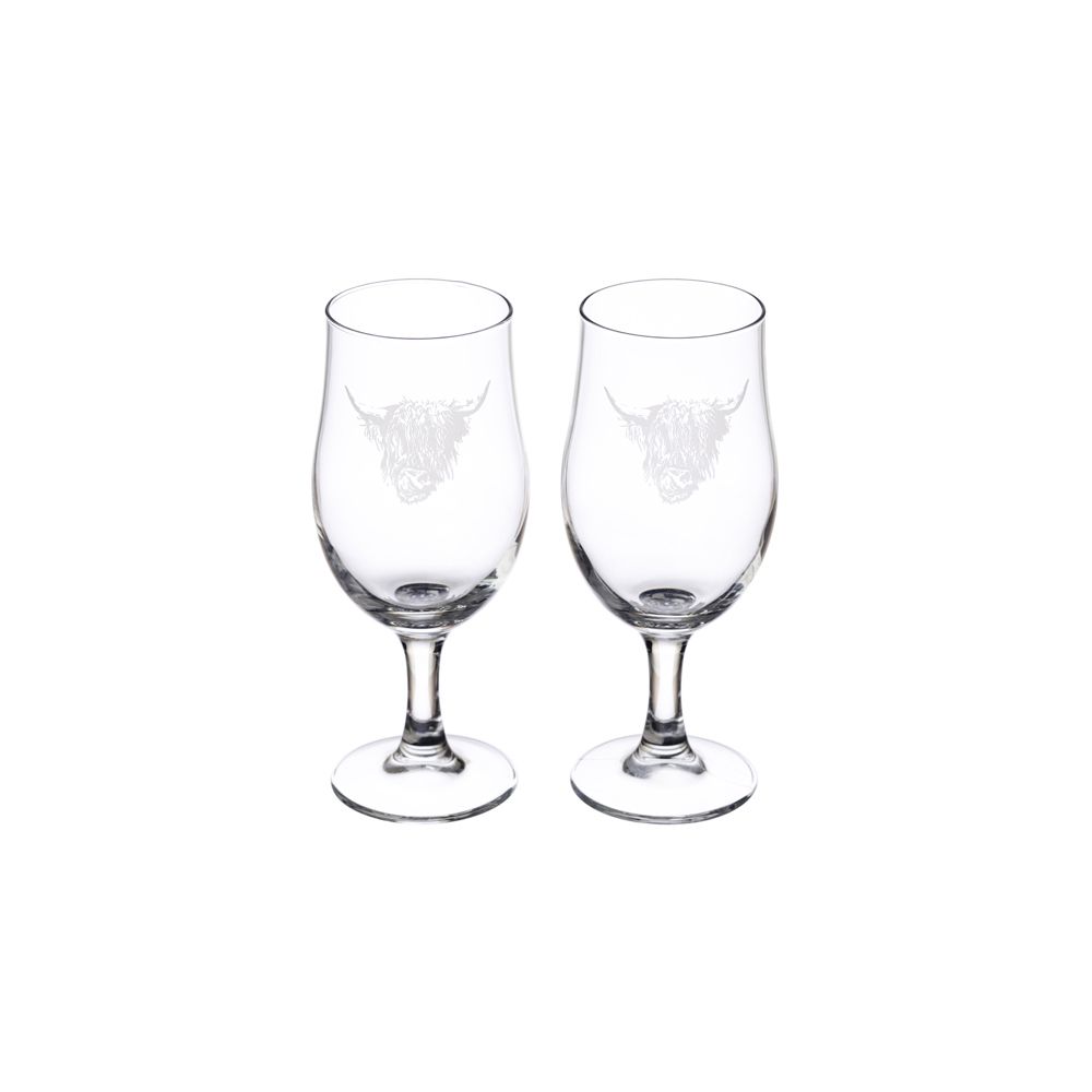 Highland Cow Craft Beer Glasses (Set of 2)