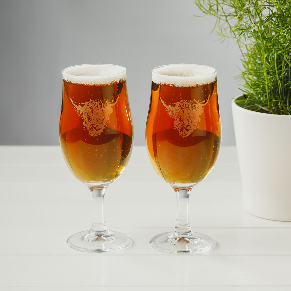 Highland Cow Craft Beer Glasses (Set of 2)