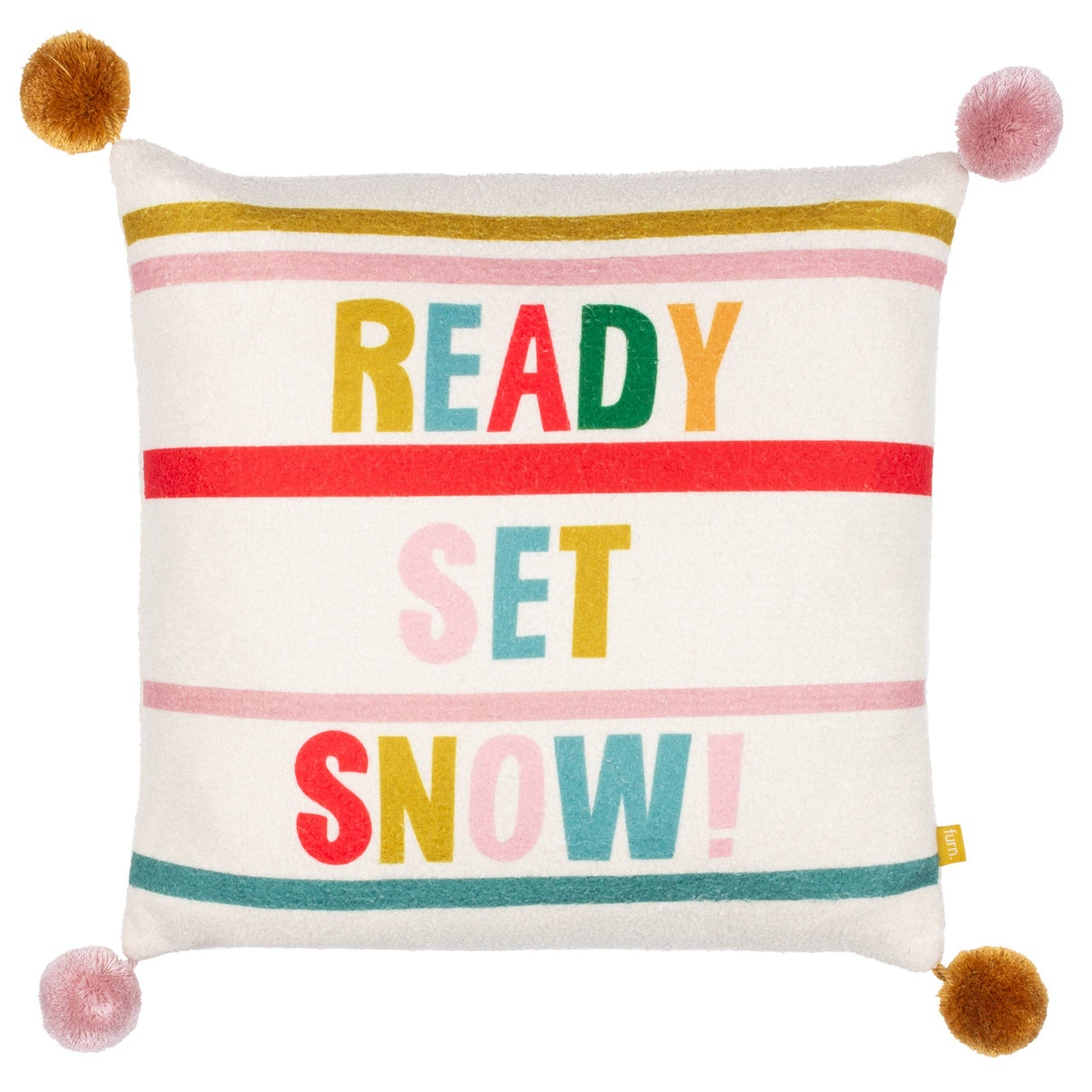 Pom-Poms Ready Set Snow Cushion Multicolour