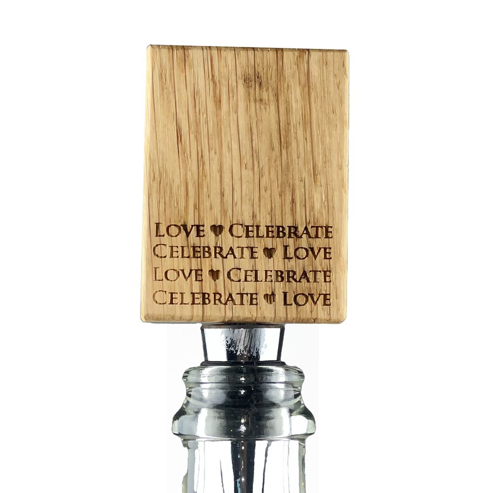 Oak Bottle Stopper - Love