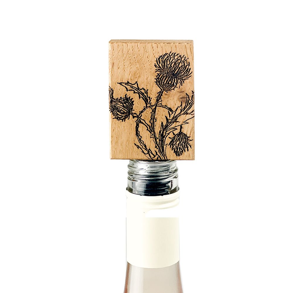 Oak Bottle Stopper - Thistle